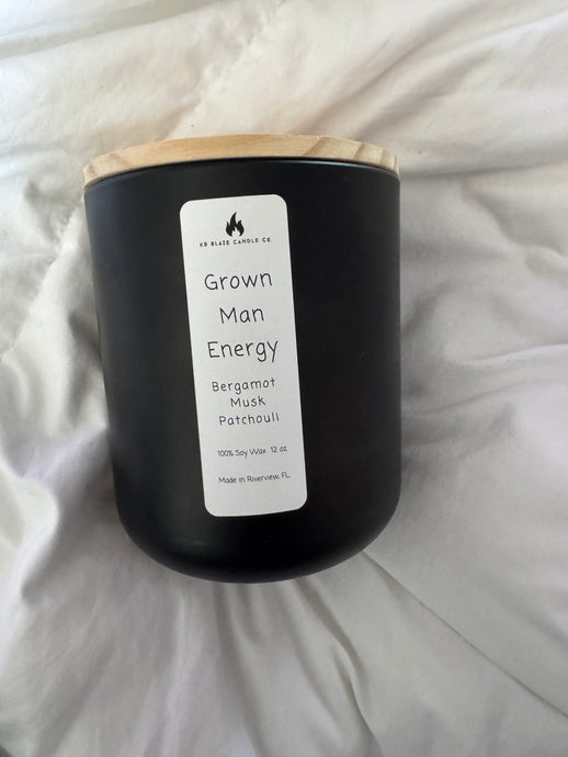 Grown man energy soy candle 