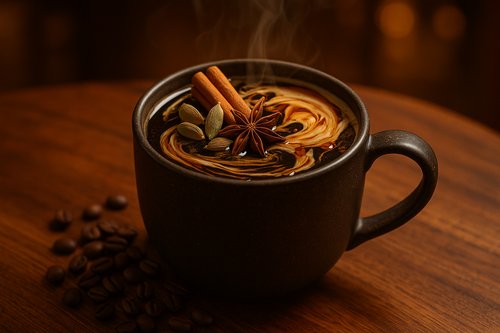 Make this a maple chai and cream coffee